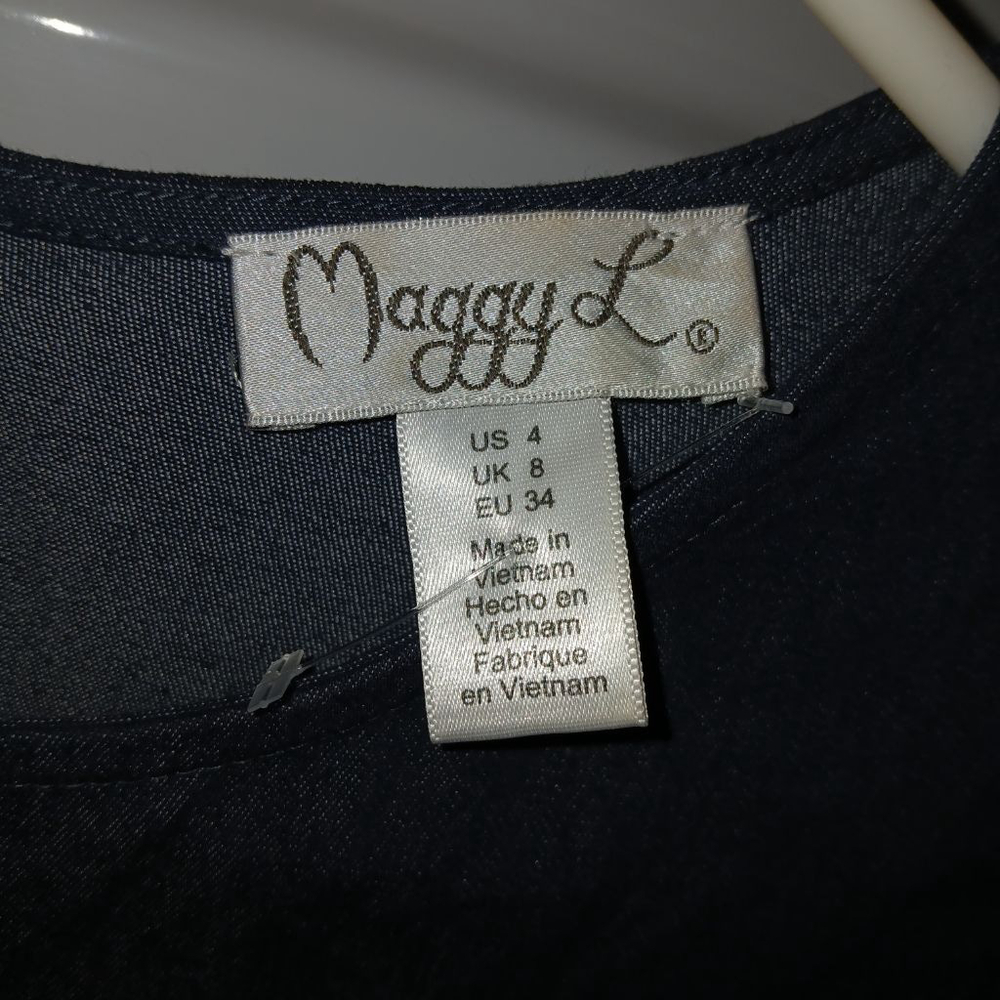 Women's Maggy L Blue Cold Shoulder Denim Dress Size 4 - Picture 5 of 8